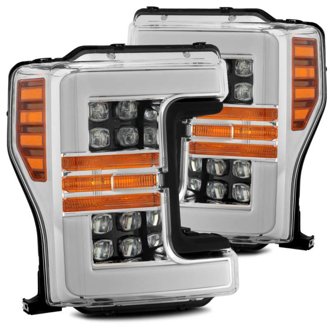 17-19 Ford F-250 SD NOVA LED Proj Headlights Plank Style Chrome w/Activ Light/Seq Signal