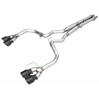 AWE Track Edition Exhaust for S650 Mustang Dark Horse - Quad Diamond Black Tips