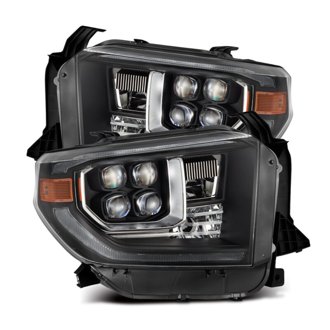 14-21 Toyota Tundra NOVA-Series LED Proj Headlights Blk w/Actv Light & Seq. Sig + DRL
