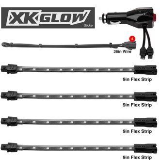 Strip Single Color XKGLOW UnderglowLED Accent Light Car/Truck Kit Light Blue - 4x8In