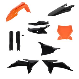 2025 KTM 125-450 SX/ SX-F/XC/XC-F Full Plastic Kit - Black/Orange