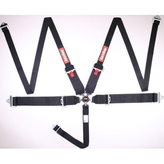 Black SFI CAMLOCK 5pt PD Lap HNR Seat Belt