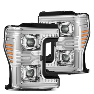 17-19 Ford F-250/350/450/550 Super Duty LUXX-Series LED Proj Headlights Chrome w/SS & SBDRL
