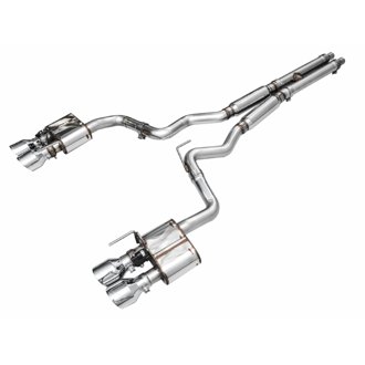 AWE SwitchPath™ Exhaust for S650 Mustang GT Coupe - Quad Chrome Silver Tips