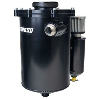 2 Piece 13in Tall 7in Dia 5.5 Quart Dry Sump Tank - Black