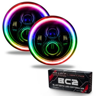 7" High Powered LED Headlights - Black Bezel
