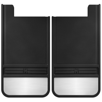 Universal 12in Wide Black Rubber Rear Mud Flaps w/ Weight