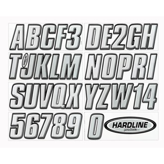 Boat Lettering Registration Kit 3 in. - 800 Silver/Black