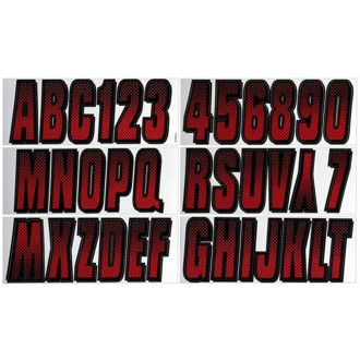 Boat Lettering Registration Kit 3 in. - 300 Red/Black