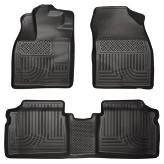 12 Toyota Prius (PlugIn Models ONLY) WeatherBeater Front & 2nd Seat Black Floor Liners
