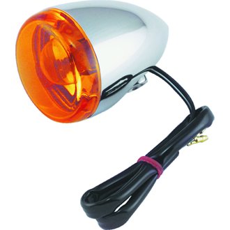 Bikers Choice Chrome Bullet Rear Turn Signal Single Filament Amber Replaces 67104-83 68977-00