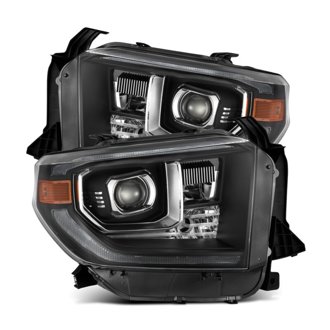 14-21 Toyota Tundra LUXX-Series LED Proj Headlights Blk w/Actv Light & Seq. Sig + DRL