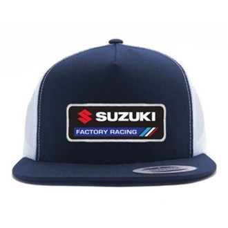 Suzuki Factory Snapback Hat / Navy-White Mesh Os
