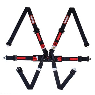 Black FIA 6pt Pull Up Lap FHR Formula Sub
