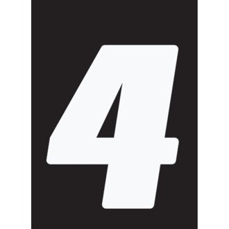 Dirt Digits 3pk 4 in. - High Gloss Number 4 - White