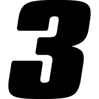 Dirt Digits 3pk 4 in. - High Gloss Number 3 - Black