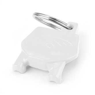 Key Ring With Number Plate - White