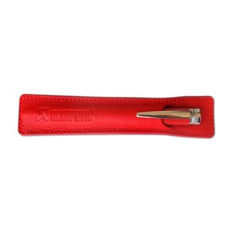 Leather Pencil Sleeve - Red