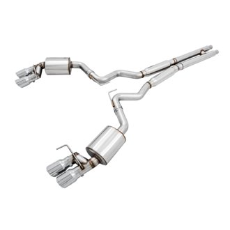 AWE Touring Edition Exhaust for the '18-'23 S550 Mustang GT - Chrome Silver Tips