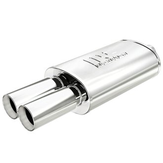 2.25 in/3.125 in Center/Dual; 5 in x 14 in x 8 in Body Muffler