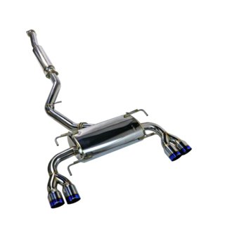 08-14 Subaru WRX STi GR Hatch Sports Touring Cat-Back Exhaust - Burnt Quad Tips (Resonated