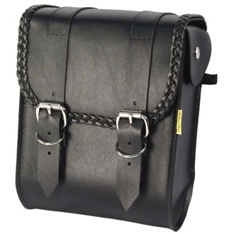 Universal Braided Sissy Bar Bag (8 in L x 10 in W x 4.5 in H) - Black