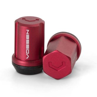 35mm Lock Nut - 14x1.5 - 19mm Hex - Cone Seat - Red (Set of 4