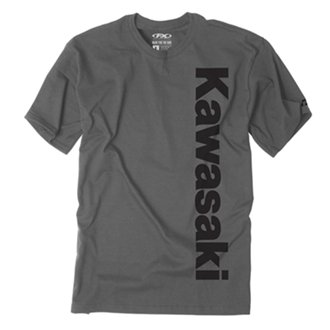 Kawasaki Vertical T- Shirt / Charcoal (M)