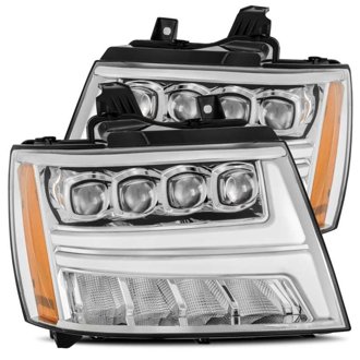 07-13 Chevy Avalanche NOVA LED Proj Headlights Plank Style Design Chrome w/Activ Light/DRL