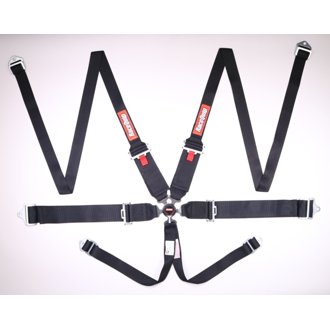Black SFI CAMLOCK 6pt PD Lap HNR Seat Belt