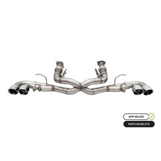 Corsa 20-25 Corvette C8 3in Xtreme Cat-Back Exhaust 4.5in Pol Quad Tips - Integrates stock AFM Valve