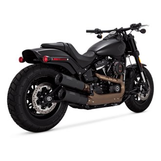 HD Softail 18-22 Fatbob Hi-Output S/O Black Slip-On Exhaust