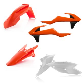 16-18 KTM SX125-250/ SX-F250/350/450/ XC-F250-450/ XC Plastic Kit - Orange/White Orig.18