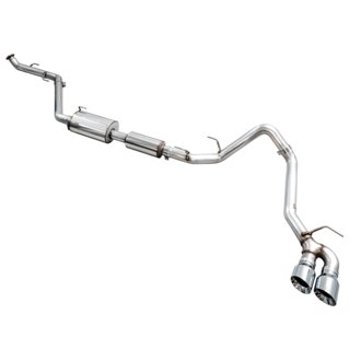 AWE 0FG Exhaust for 4th Gen Toyota Tacoma - Dual Chrome Silver Tips