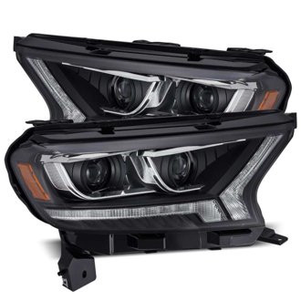19-21 Ford Ranger LUXX LED Proj Headlights Plank Style Black w/Seq Signal/DRL