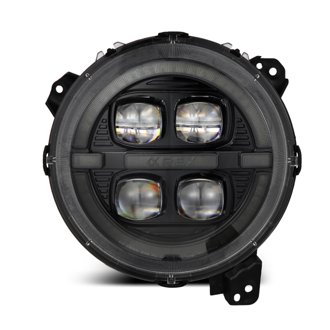 18-23 Jeep Wrangler JL/Gladiator JT LED Proj Headlights Alpha-Blk w/ Activ Light/Seq Signal