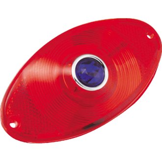 Bikers Choice Replacement Red Cat Eye Taillight Lens With Blue Dot Custom