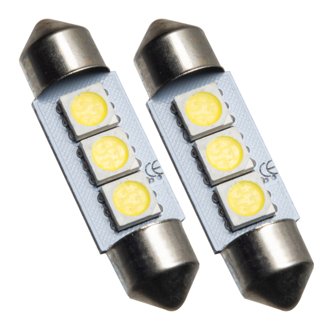 37mm 4 LED 3-Chip Festoon Bulbs, Cool White, Pair