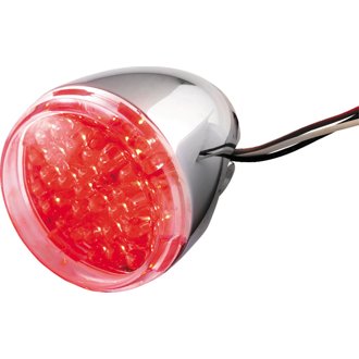 Bikers Choice Chrome Led Rear Billet Turn Signal Red Dual Circuit Clear Lens Universal Custom
