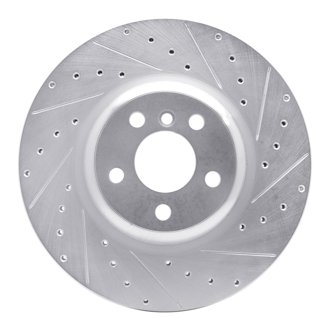 R1 16-25 BMW 330e xDrive Rear Right Drilled & Slotted Silver Brake Rotor