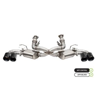 Corsa 20-25 Chevrolet Corvette C8 RWD 3in Valved Cat-Back w/AFM w/4.5in Carbon Fiber Black PVD Tips