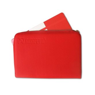 Leather Zip Notebook (M) Red