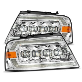 04-08 Ford F150 / 06-08 Lincoln Mark LT NOVA LED Proj Headlights Chrome w/Activ Light/Seq