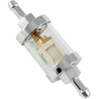 Bikers Choice Chrome Clear View Fuel Filter 1/4 Inch Hose Universal