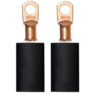 3/8in Dia Stud 2 GA Wire Crimp/Solder Battery Cable Terminal Kit (2 Pack
