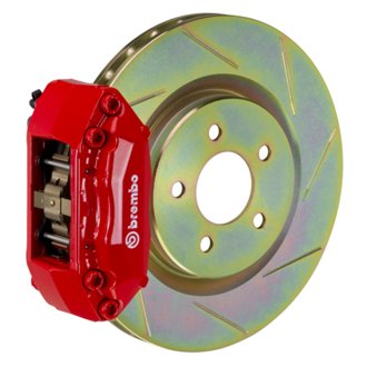 05-06 Focus Front GT BBK 4 Piston Cast 2pc 305x28 1pc Rotor Slotted Type-1-Red