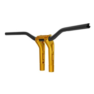 Phatbar H-Bar Assy, 9in Riser, 1-1/4in Bar, Int Wire, Gauge Mount - Gold Ops