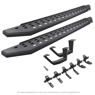 RB20 Running Boards w Mounting Brackets, 1 Pair Drop Steps Kit