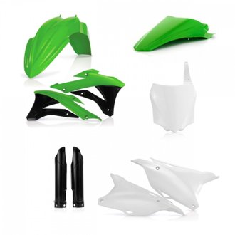 14-21 Kawasaki KX85/100 Full Plastic Kit - Green White/Black Original 16-18