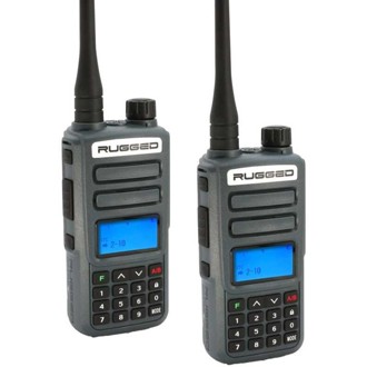 2 PACK - Rugged GMR2 PLUS - GMRS / FRS Two Way Handheld Radios Grey